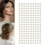 Perlute din acril pentru make-up, par sau corp cu adeziv PGA002CC Crem 5mm 320 buc